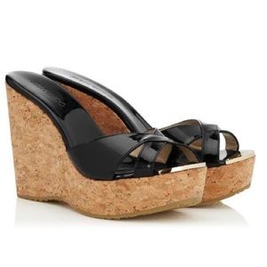 Jimmy Choo patent leather cork wedges sz.41